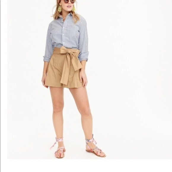 New JCREW Tie-waist short in cotton poplin‎ - Picture 3 of 4